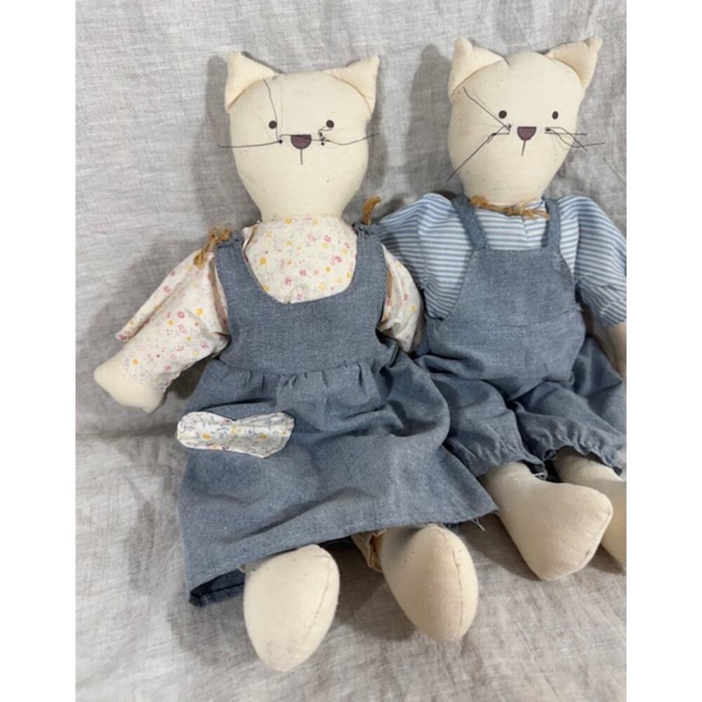 Primative Styled Cat Duo In Denim - Picture 2 of 5